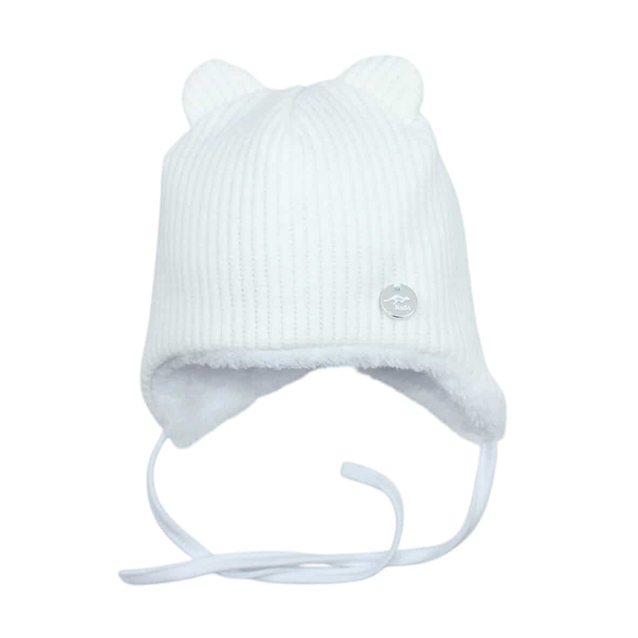 Monika Rada, novorodenecká zimná čiapka na viazanie, podšitá flisom