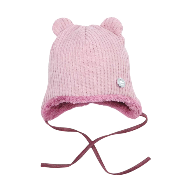 Monika Rada, novorodenecká zimná čiapka na viazanie, podšitá flisom