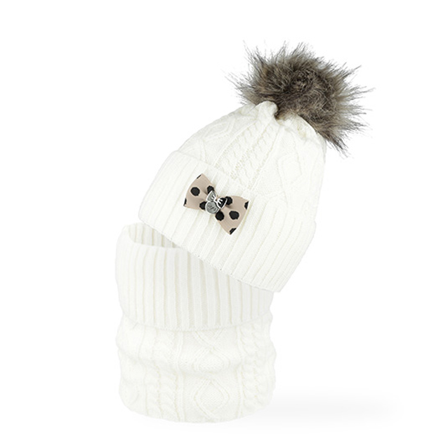 Zimná súprava s nákrčníkom, s bombuľkou 52-54 cm