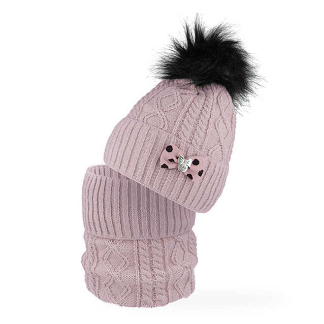 Zimná súprava s nákrčníkom, s bombuľkou 52-54 cm