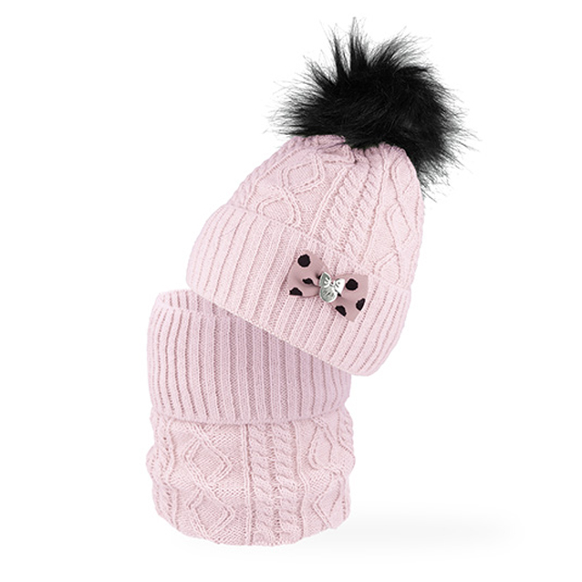 Zimná súprava s nákrčníkom, s bombuľkou 52-54 cm