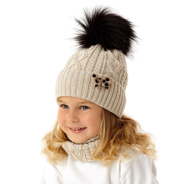 Zimná súprava s nákrčníkom, s bombuľkou 52-54 cm