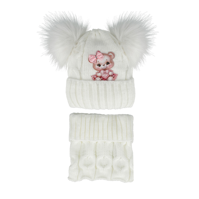 Detská súprava s nákrčníkom, s dvomi bombuľkami 46-50 cm