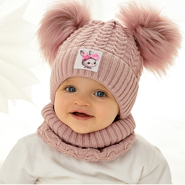 Detská súprava s nákrčníkom, s dvomi bombuľkami 46-50 cm