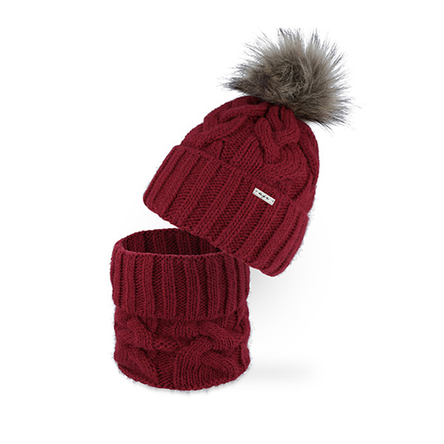 Dievčenská a dámska zimná súprava s nákrčníkom 56-58 cm