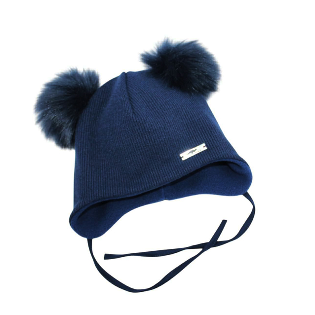 Marko, zimná čiapka Rada, z rebrovaného materiálu, s dvomi bombuľkami